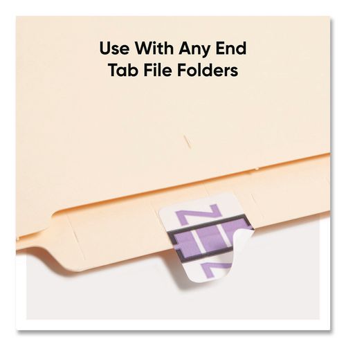 Image of Smead 67096 A-Z Color-Coded End Tab Filing Labels, Z, 1 X 1.25, White, 500/roll
