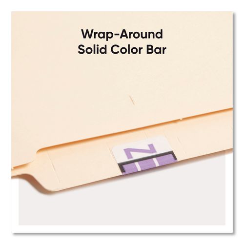 Image of Smead 67096 A-Z Color-Coded End Tab Filing Labels, Z, 1 X 1.25, White, 500/roll