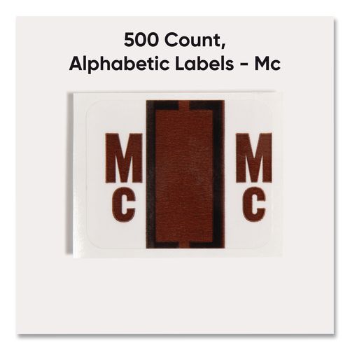 Image of Smead 67097 A-Z Color-Coded End Tab Filing Labels, Mc, 1 X 1.25, White, 500/roll