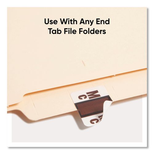 Image of Smead 67097 A-Z Color-Coded End Tab Filing Labels, Mc, 1 X 1.25, White, 500/roll