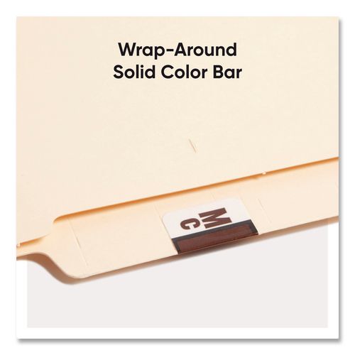 Image of Smead 67097 A-Z Color-Coded End Tab Filing Labels, Mc, 1 X 1.25, White, 500/roll