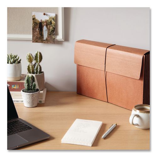 Image of Smead Redrope Expanding Wallet With Elastic Cord, 5.25" Expansion, 1 Section, Elastic Cord Closure, Legal Size, Redrope, 10/Box