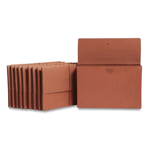 Image of Smead Redrope Expanding Wallet With Elastic Cord, 5.25" Expansion, 1 Section, Elastic Cord Closure, Legal Size, Redrope, 10/Box