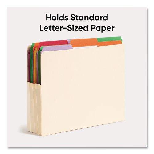 Image of Smead Manila End Tab File Pockets, 3.5" Expansion, Letter Size, Manila, 25/box