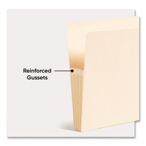 Image of Smead Manila End Tab File Pockets, 3.5" Expansion, Letter Size, Manila, 25/box