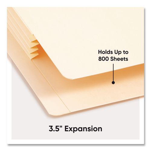 Image of Smead Manila End Tab File Pockets, 3.5" Expansion, Letter Size, Manila, 25/box