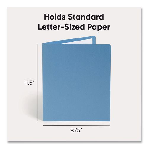 Image of Smead 87850 Two-Pocket Folders, Accommodates (100) 11 x 8.5 Sheets, Assorted Colors, 25/Box