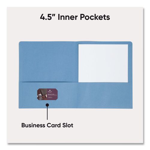 Image of Smead 87850 Two-Pocket Folders, Accommodates (100) 11 x 8.5 Sheets, Assorted Colors, 25/Box