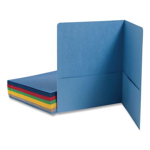Image of Smead 87850 Two-Pocket Folders, Accommodates (100) 11 x 8.5 Sheets, Assorted Colors, 25/Box