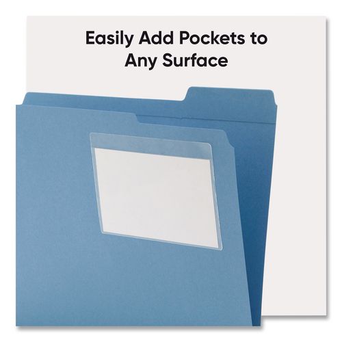 Image of Smead 68153 Self-Adhesive Poly Pockets, Top Load, 5.31 x 33.63, Clear, 100/Box