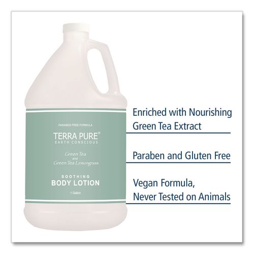 Image of Diversified Hospitality Solutions GAL03DBGL128 Terra Pure Lotion Gallon, 1 gal Bottle, Green Tea and Lemongrass Scent, 4/Carton