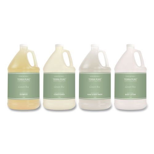 Image of Diversified Hospitality Solutions GAL03DBGL128 Terra Pure Lotion Gallon, 1 gal Bottle, Green Tea and Lemongrass Scent, 4/Carton