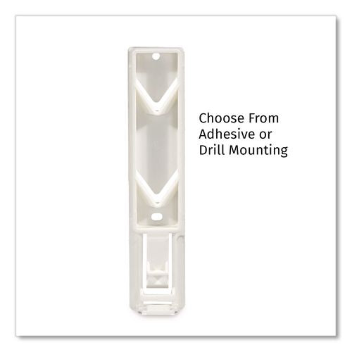 Image of Diversified Hospitality Solutions AIR01BR2 Single EcoLux Air Dispenser Bracket, For Ecolux Air Pump Dispenser Bottles, 1.19 x 0.44 x 5.69, White, 24/Carton