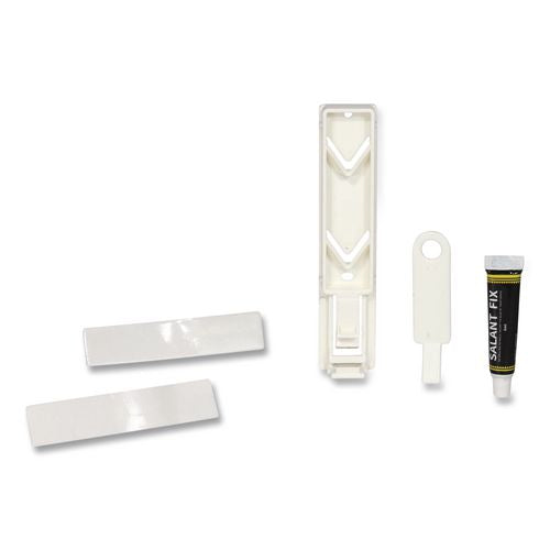 Image of Diversified Hospitality Solutions AIR01BR2 Single EcoLux Air Dispenser Bracket, For Ecolux Air Pump Dispenser Bottles, 1.19 x 0.44 x 5.69, White, 24/Carton