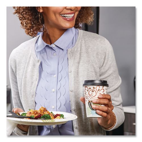 Image of Dixie® 5310DX PerfecTouch Paper Hot Cups, 10 oz, Coffee Haze Design, 25/Sleeve, 20 Sleeves/Carton