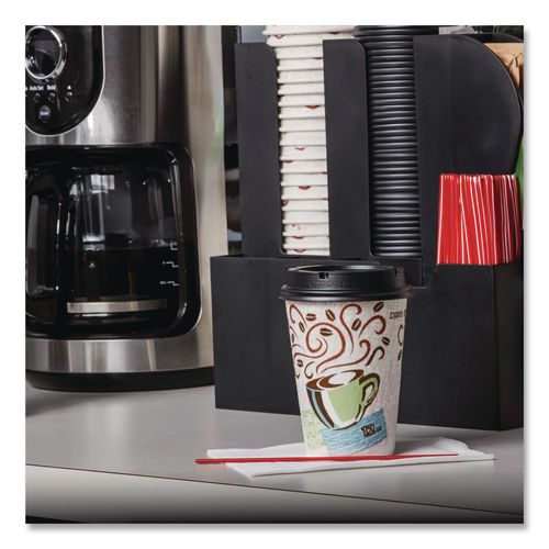 Image of Dixie® 5310DX PerfecTouch Paper Hot Cups, 10 oz, Coffee Haze Design, 25/Sleeve, 20 Sleeves/Carton