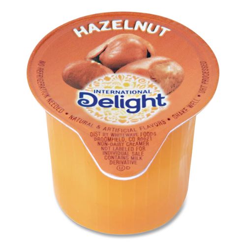 Image of International Delight® WWI02283 Flavored Liquid Non-Dairy Coffee Creamer, Hazelnut, 0.44 oz Mini Cups, 48/Box
