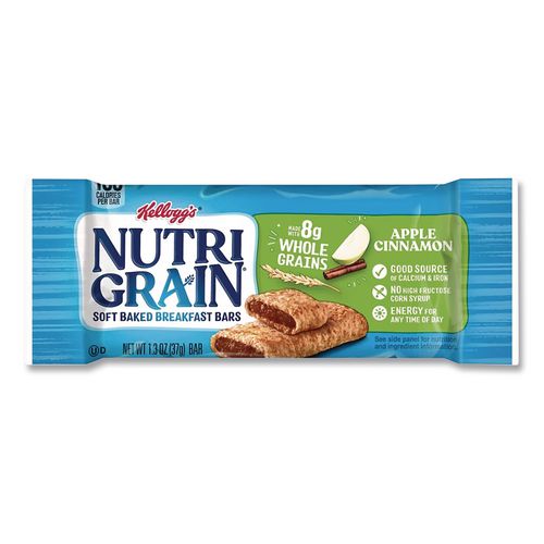 Image of Kellogg's® 511370 Nutri-Grain Soft Baked Breakfast Bars, Apple-Cinnamon, Indv Wrapped 1.3 Oz Bar, 16/box