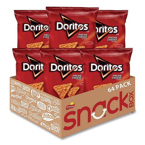 Image of Doritos® FRI44375 Nacho Cheese Tortilla Chips, 1.75 Oz Bag, 64/carton
