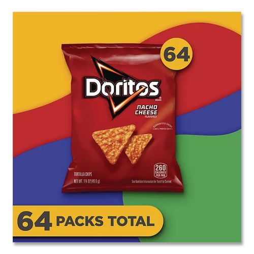 Image of Doritos® FRI44375 Nacho Cheese Tortilla Chips, 1.75 Oz Bag, 64/carton