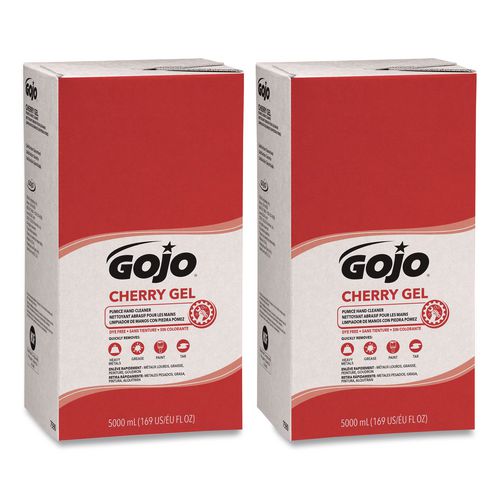 Image of GOJO® 7590-02 Cherry Gel Pumice Hand Cleaner Refill, Cherry Scent, 5,000 mL, 2/Carton
