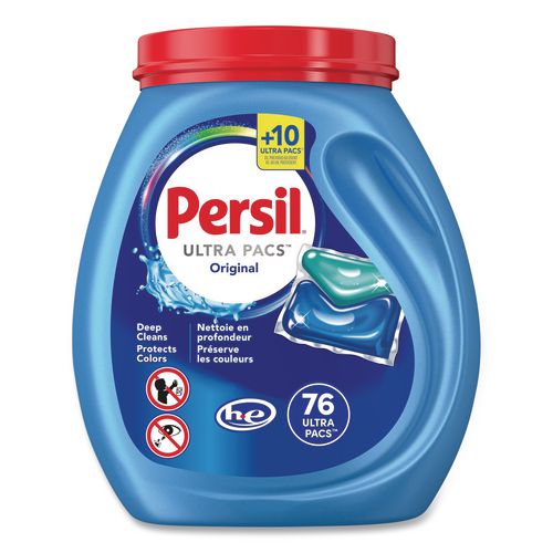 Image of Persil® 24200 05515 Ultra Pacs Original Everyday Clean HE Laundry Detergent, 76 Pods/Tub, 4 Tubs/Carton
