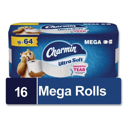 Image of Charmin® 80835941 Ultra Soft Bathroom Tissue, Septic Safe, 2-Ply, White, 208 Sheets/Roll, 16 Rolls/Carton