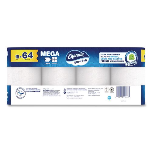 Image of Charmin® 80835941 Ultra Soft Bathroom Tissue, Septic Safe, 2-Ply, White, 208 Sheets/Roll, 16 Rolls/Carton