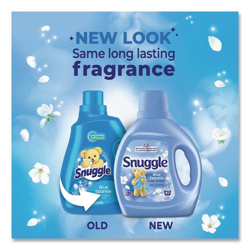 Image of Snuggle® 72613 47452 Blue Sparkle Cuddle-Up Fresh Liquid Fabric Conditioner, 66 oz Bottle, 6/Carton