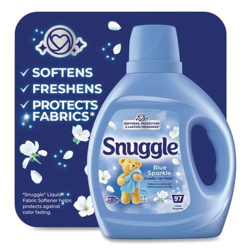 Image of Snuggle® 72613 47452 Blue Sparkle Cuddle-Up Fresh Liquid Fabric Conditioner, 66 oz Bottle, 6/Carton