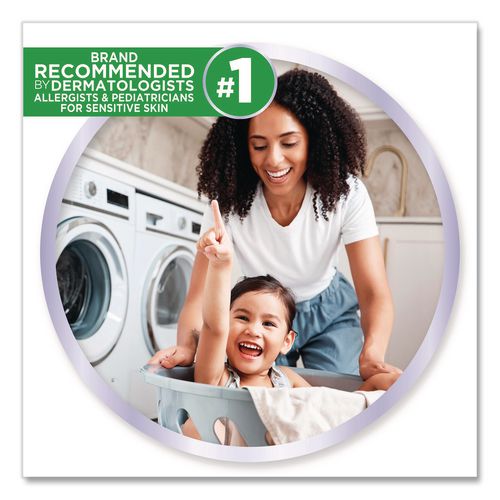 Image of all® 72613 47362 Free Clear Dryer Sheets, Fragrance Free, 195 Sheets/Pack, 6 Packs/Carton