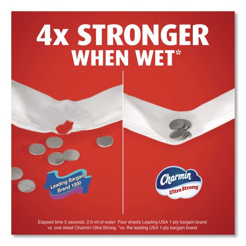Image of Charmin® 80772596 Ultra Strong Bathroom Tissue, Mega Roll, Septic Safe, 2-Ply, White, 220 Sheets/Roll, 16 Rolls/Pack