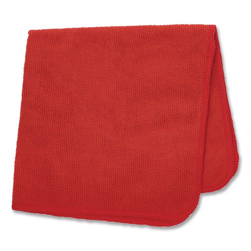 Image of Rubbermaid® Commercial 1820581 Microfiber Cleaning Cloths, 16 x 16, Red, 24/Pack