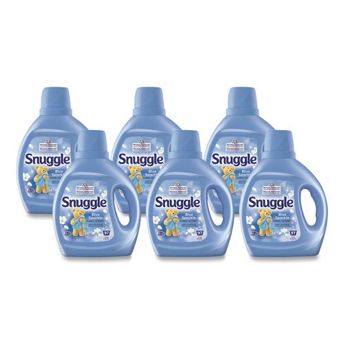 Image of Snuggle® 72613 47452 Blue Sparkle Cuddle-Up Fresh Liquid Fabric Conditioner, 66 oz Bottle, 6/Carton