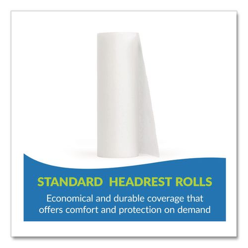 Image of TIDI® 32216 Choice Headrest Paper Roll, Smooth-Finish, 8.5" X 225 Ft, White, 12/carton