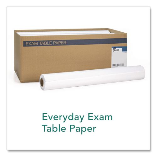 Image of TIDIÂ® Choice Exam Table Paper Roll, Crepe Texture, 21" X 125 Ft, White, 12/carton