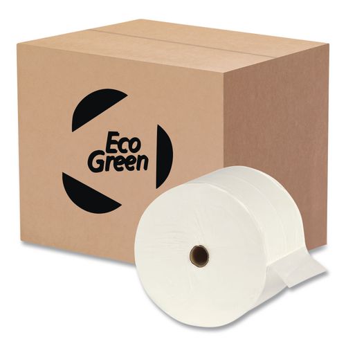 Image of Eco Green® EB15725 Recycled Two-Ply Small Core Toilet Paper, Septic Safe, White, 1,500 Sheets/Roll, 24 Rolls/Carton
