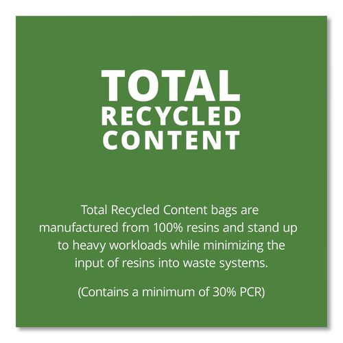 Image of Stout® by Envision T4349B15 Total Recycled Content Plastic Trash Bags, 56 gal, 1.5 mil, 43" x 49", Black/Brown, 100/Carton