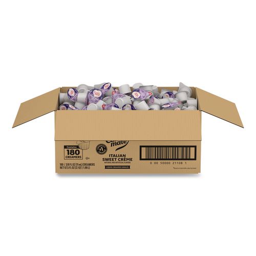 Image of Coffee mateÂ® Bulk Liquid Coffee Creamer, Italian Sweet Cream, 0.38 oz Mini Cups, 180/Carton