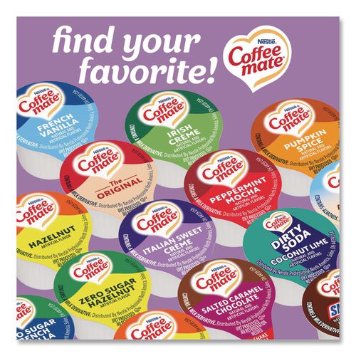 Image of Coffee mateÂ® Bulk Liquid Coffee Creamer, Italian Sweet Cream, 0.38 oz Mini Cups, 180/Carton
