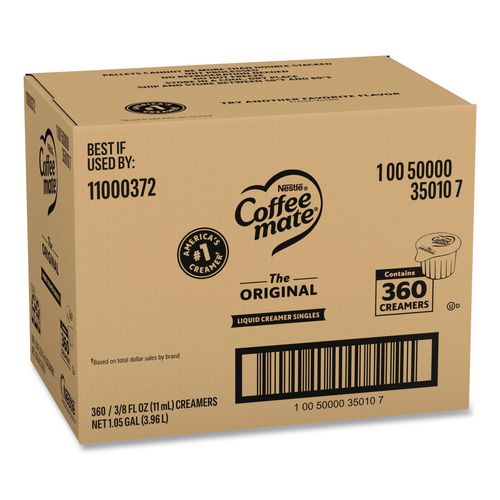 Image of Coffee mate® 11000372 Liquid Coffee Creamer, Original, 0.38 Oz Mini Cups, 360/carton