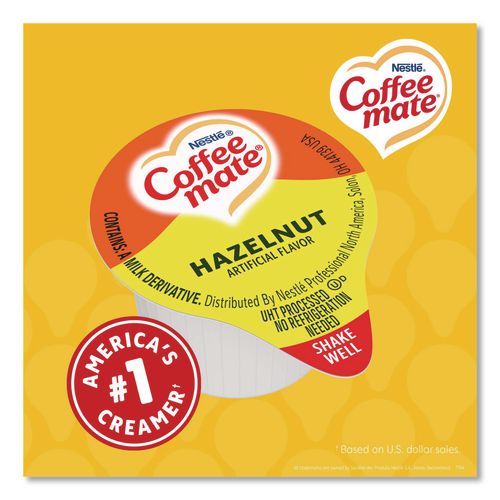 Image of Coffee mate® 11000374 Liquid Coffee Creamer, Hazelnut, 0.38 Oz Mini Cups, 180/carton
