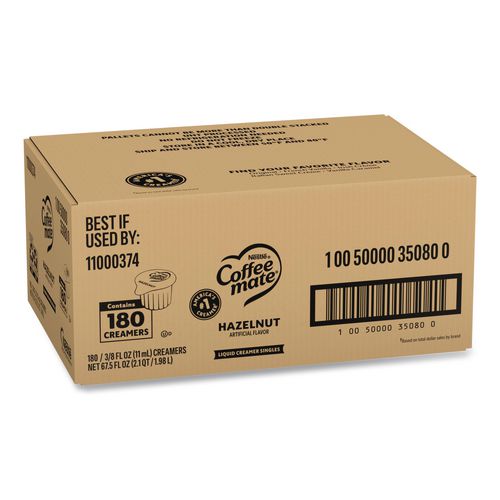 Image of Coffee mate® 11000374 Liquid Coffee Creamer, Hazelnut, 0.38 Oz Mini Cups, 180/carton