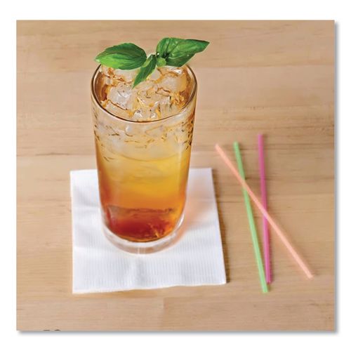 Image of Berkley Square AFK87437 Neon Sip Sticks, 5.5" Polypropylene, Assorted Colors, 1,000/Pack
