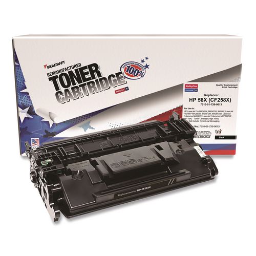 Image of Remanufactured Toner Cartridge for HP CF258X - Page Yield 10,000 - Black, 1 Each