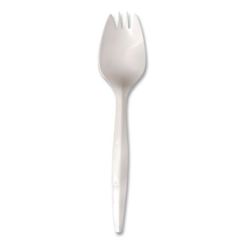 Image of Berkley Square BEPBS5000 Mediumweight Polypropylene Cutlery, Spork, Plastic, White, 1,000/Carton