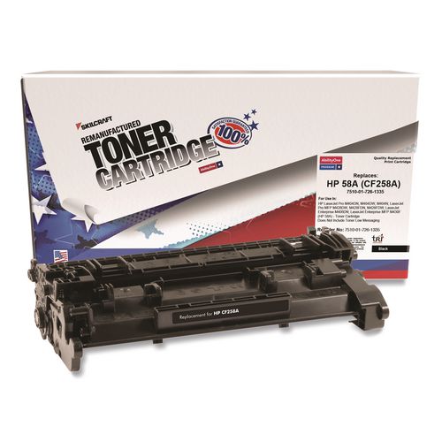 Image of Remanufactured Toner Cartridge for HP CF258A - Page Yield 3,000 - Black, 1 Each