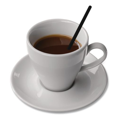 Image of Berkley Square BEP1241207 Unwrapped Round Stirrers, 7.75", Polypropylene, Black, 500/pack