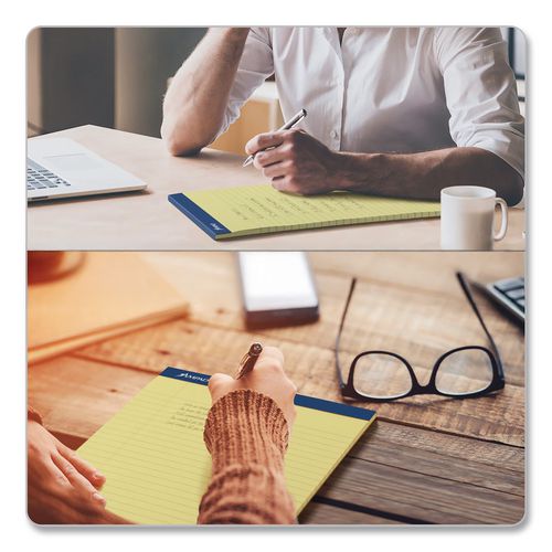 Image of Ampad® Perforated Writing Pads, Wide/Legal Rule, (50) Canary 8.5 x 14 Sheets, Dozen