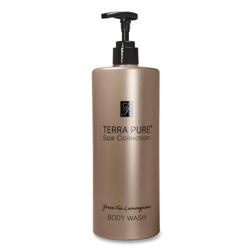 Image of Diversified Hospitality Solutions AIR12TPW480 Terra Pure Body Wash Air Pump, Green Tea Lemongrass, 16.23 oz Bottle, 12/Carton